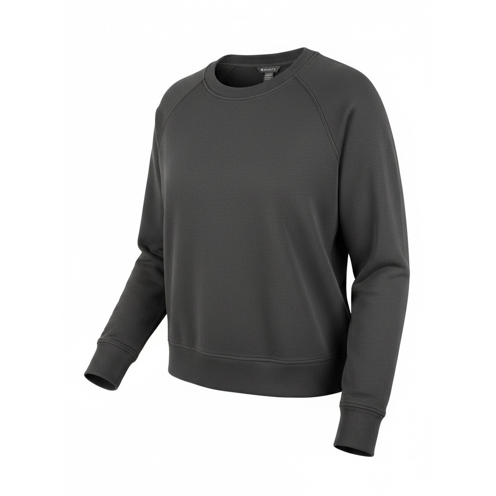 Athleta Coaster Luxe Sweatshirt Charcoal Grey Plush Nirvana Crew Neck M 870422